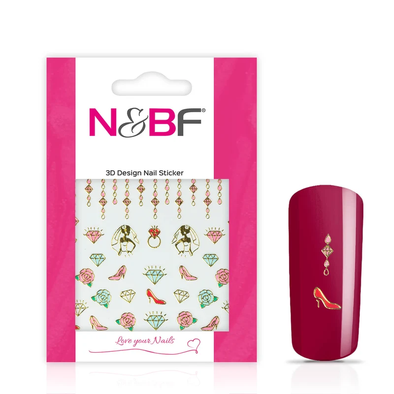 Nagelsticker Diamonds Roses Gold