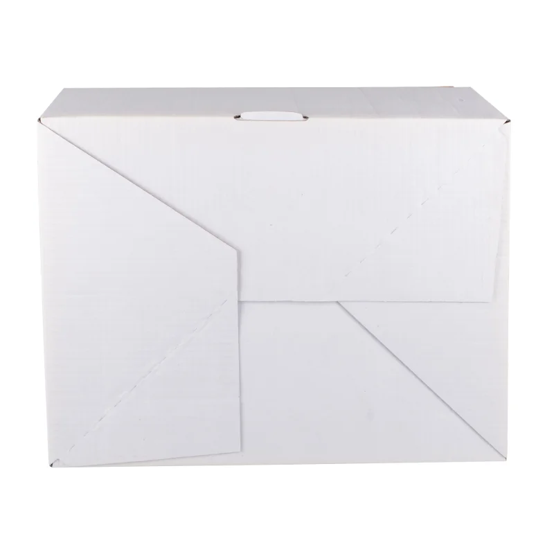 20x Automatikbodenkarton 210 × 140 × 80 mm – Weiß, mit 2 Selbstklebestreifen & Aufreißfaden