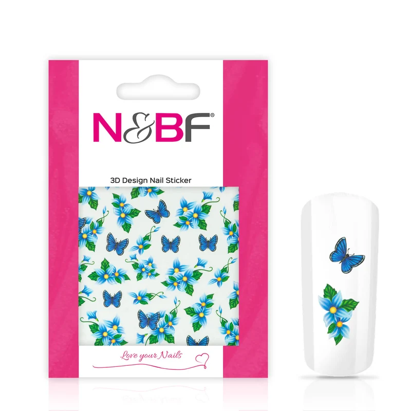 Nail Tattoos Summer Butterfly Blue