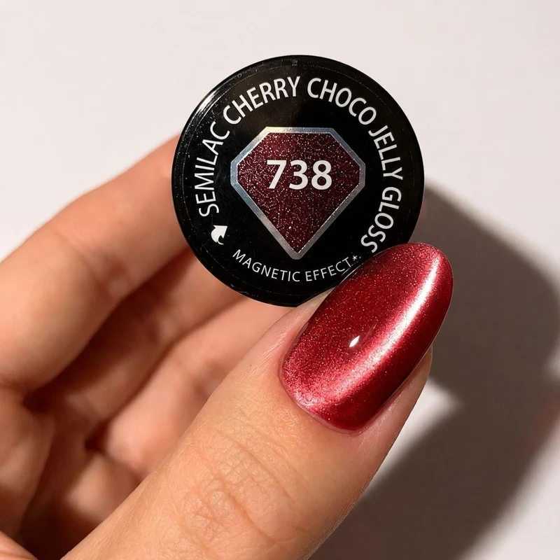 738 Cherry Choco Jelly Gloss Cat Eye UV Nagellack 7ml Semilac