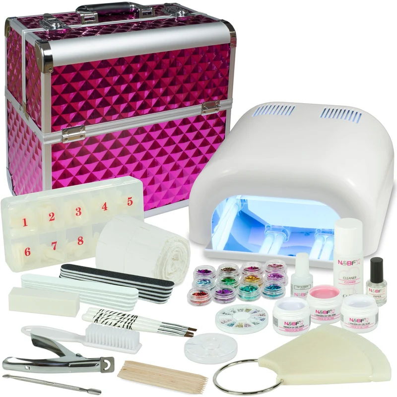 Mobiles Nagelstudio Starter Set Weiss Diamonds