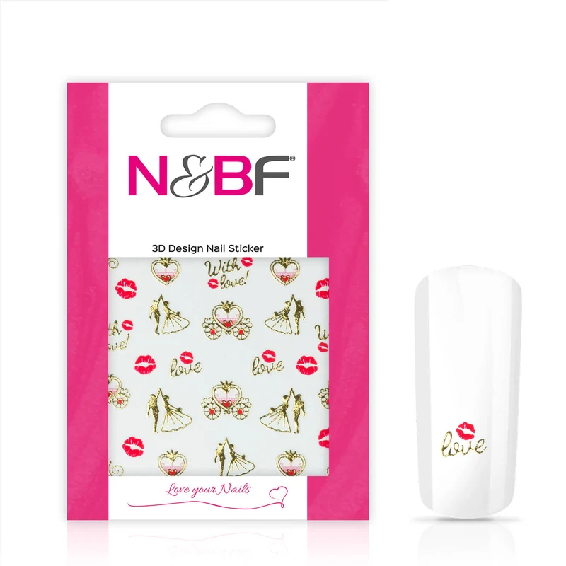 Nagelsticker With Love Gold