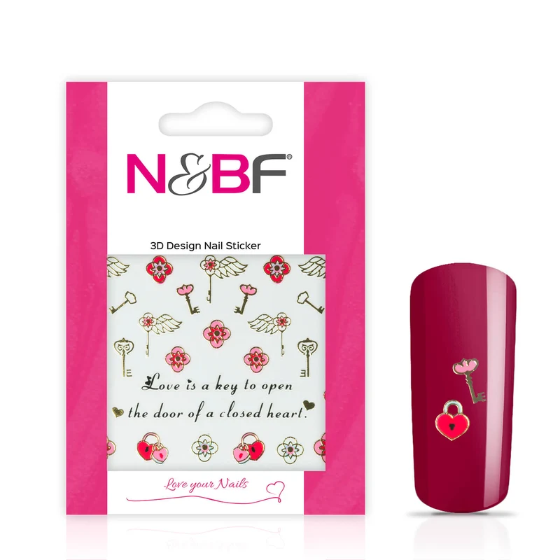 Nagelsticker Lovely Keys Gold