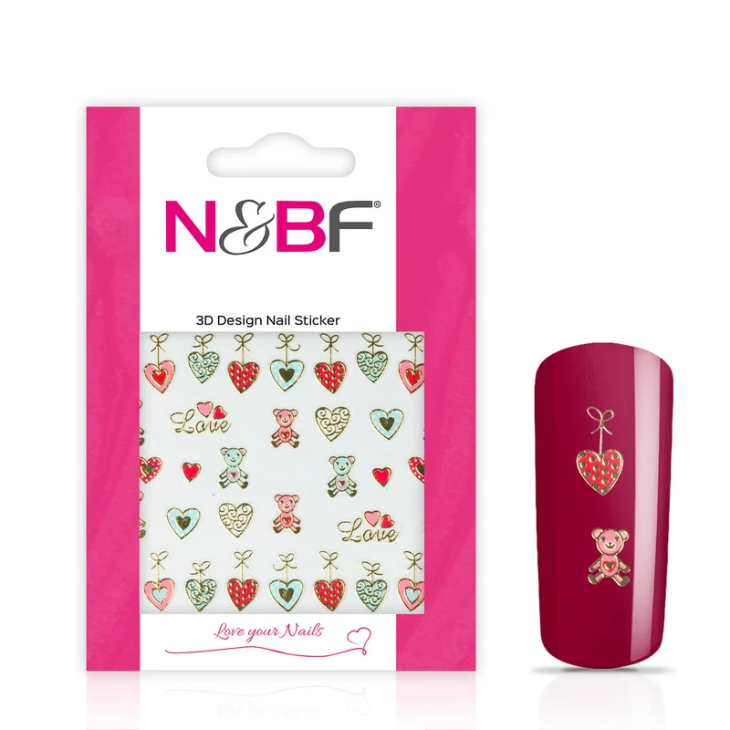 Nagelsticker Love Hearts Gold