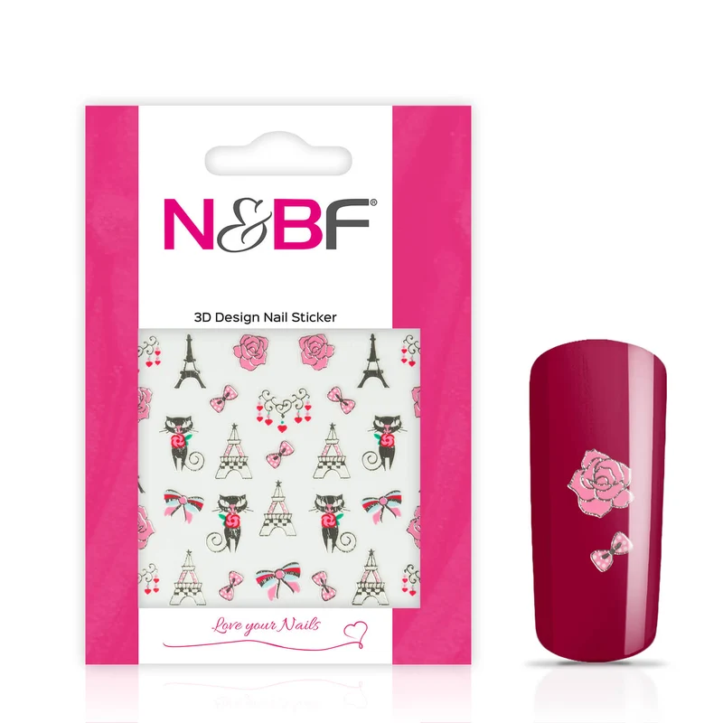 Nagelsticker Paris Roses Silver