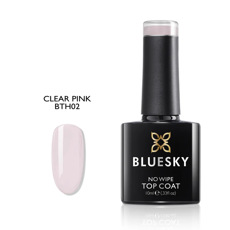 BLUESKY No Wipe Top Coat BTH02 Clear Pink 10ml