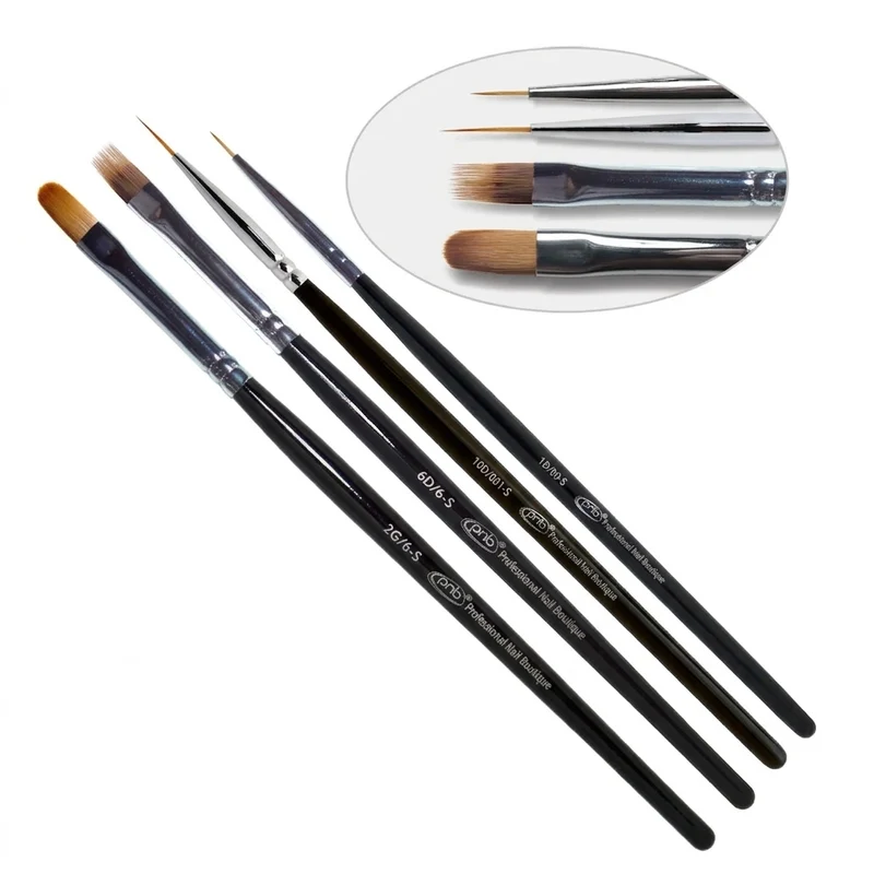 PNB Master Pro Brushes Set Gel polish 4pcs nylon nail art brushes