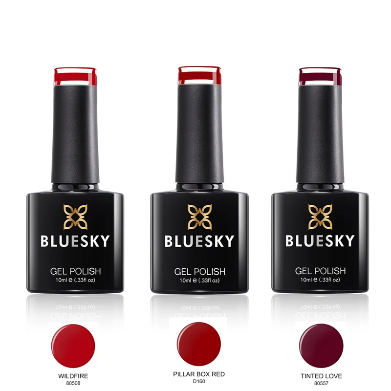 BLUESKY Red Roller Set: Wildfire, Pillar Box Red, Tinted Love