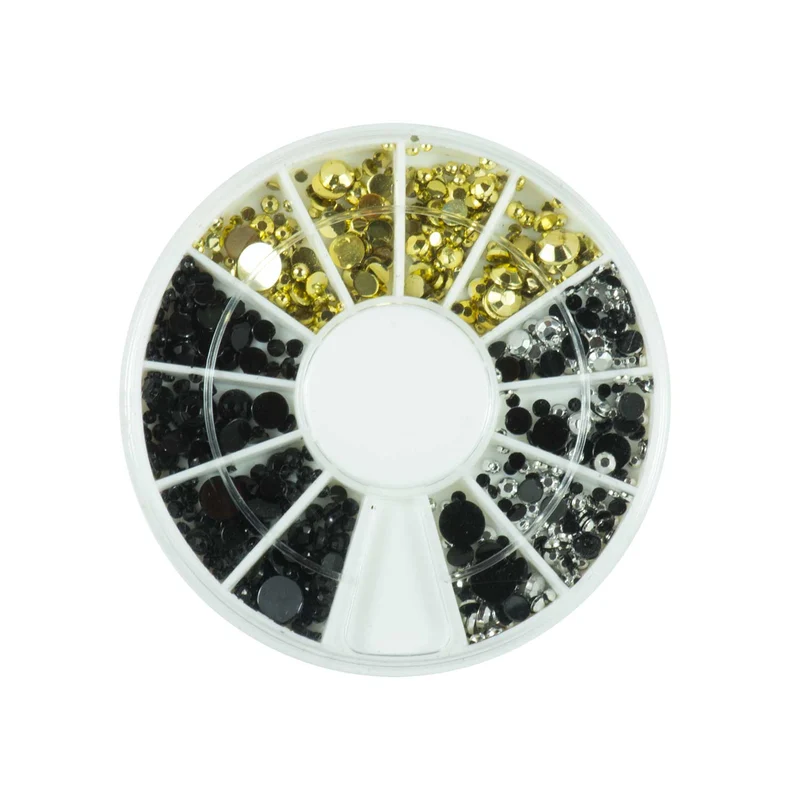Strassstein Rondell Gold Silber Schwarz Mix 720 Stück
