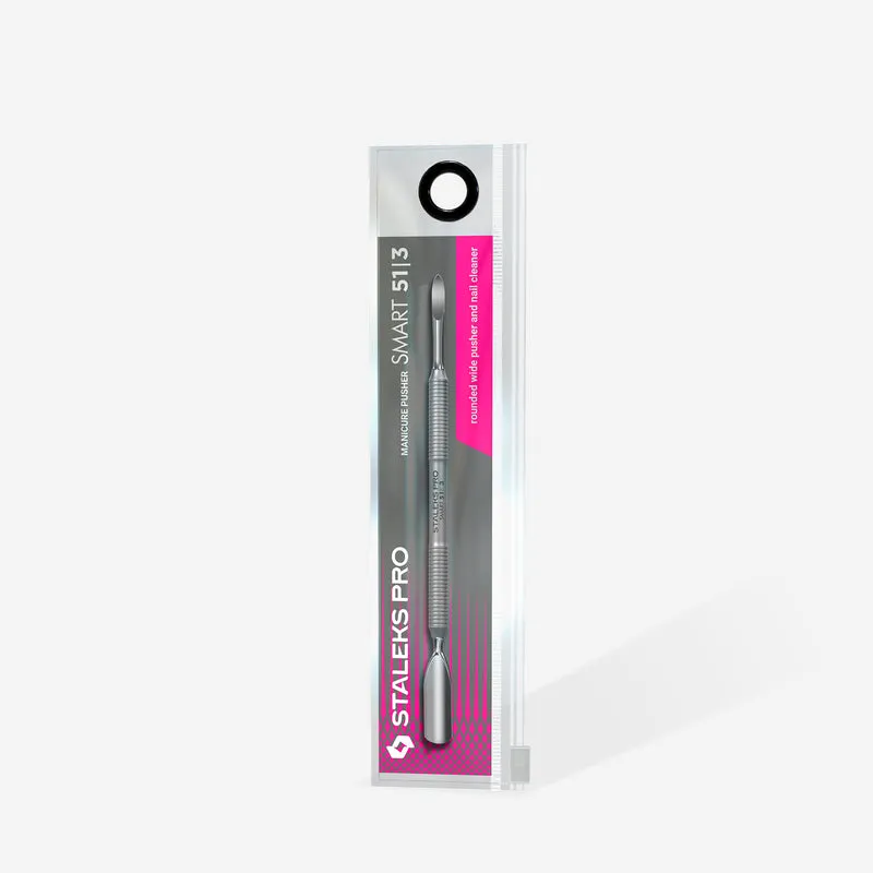 STALEKS PRO Pusher Smart 51 type 3 (rounded wide pusher and nail cleaner), pusher manicure nail tools, cuticle cutter PS-51/3