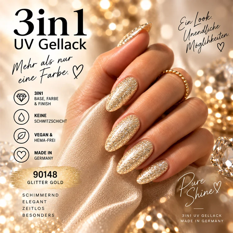 3in1 UV Gellack - 90148 - champagner gold – Braun