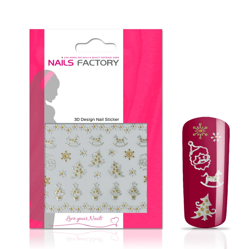 Nagelsticker Silver Christmas Tree