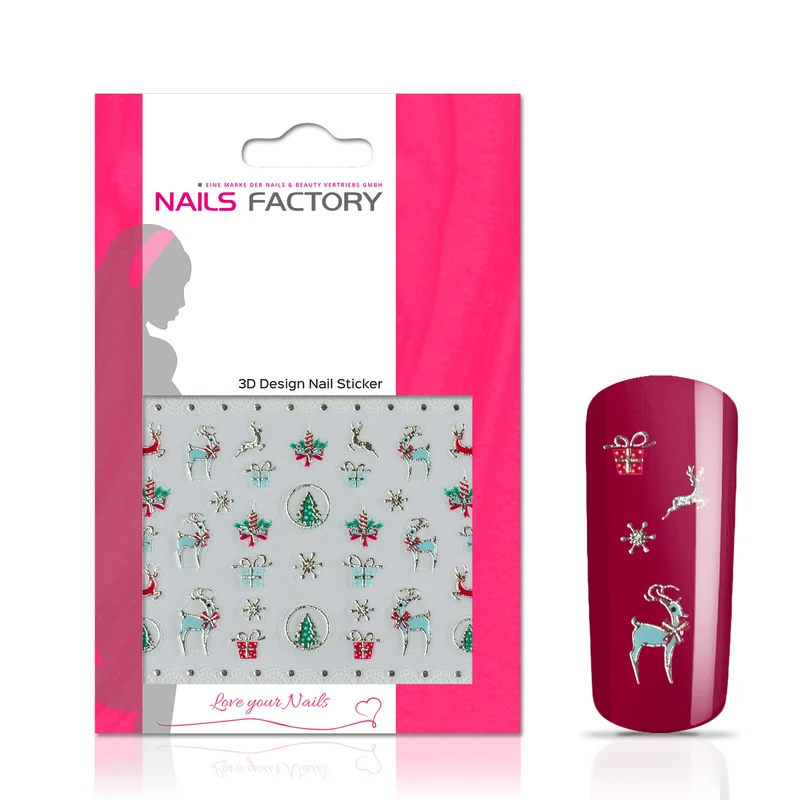 Nagelsticker Christmas Silver Bambi