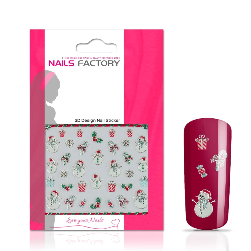 Nagelsticker Christmas Silver Snowman