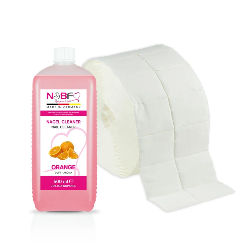 Nagel Cleaner Orangen Duft 500ml+Zellettenrolle 1000 Stück