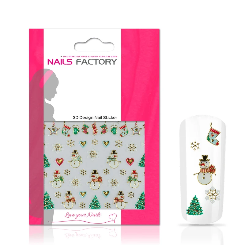 Nagelsticker Christmas Gold Snowman