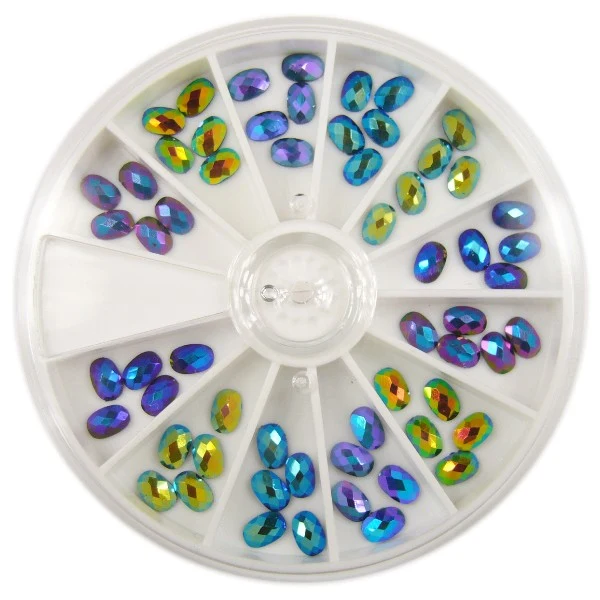 Strasssteine Rondell Regenbogen Oval