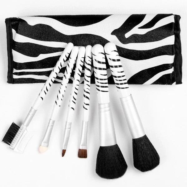Make Up Pinsel Echthaar Griff Zebra 6er Set
