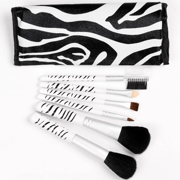 Make Up Pinsel Echthaar Griff Zebra 6er Set
