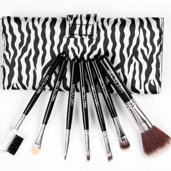 Make Up Pinsel Echthaar Griff Schwarz 7er Set