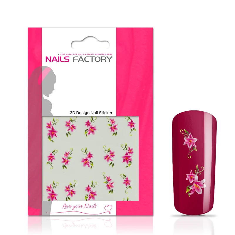 Nail Tattoo Pink Lily