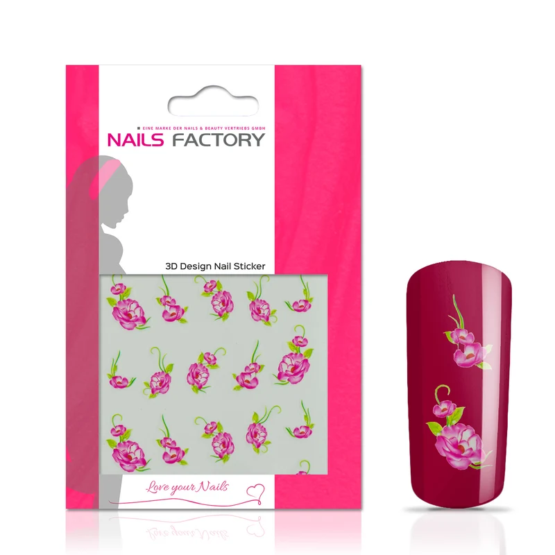 Nail Tattoo Pink Rose