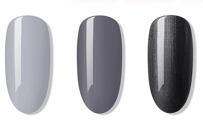BLUESKY UV/Gel Nagellack MINI Set: Mr. Grey, Quiet Grey, Shiny Asphalt