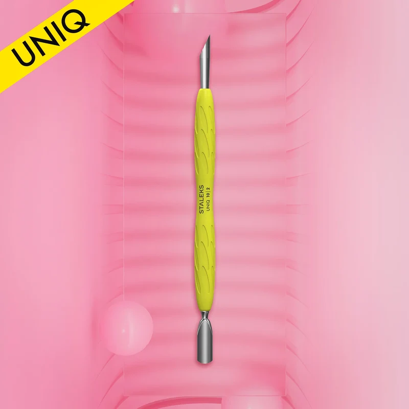 STALEKS PRO Cuticle pusher Uniq 10 type 2 (rounded narrow and beveled pusher), pusher manicure nail tools, cuticle cutter PQ-10/2y