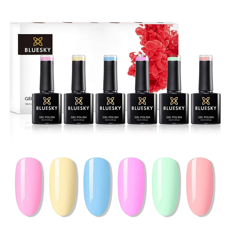 BLUESKY Pastel Set: 6 UV Lacke zum Preis von 5