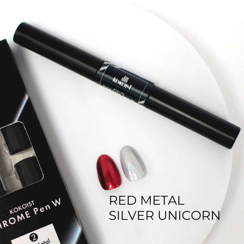 Kokoist W Chrome Pen Red Metal x Silver Unicorn W 02