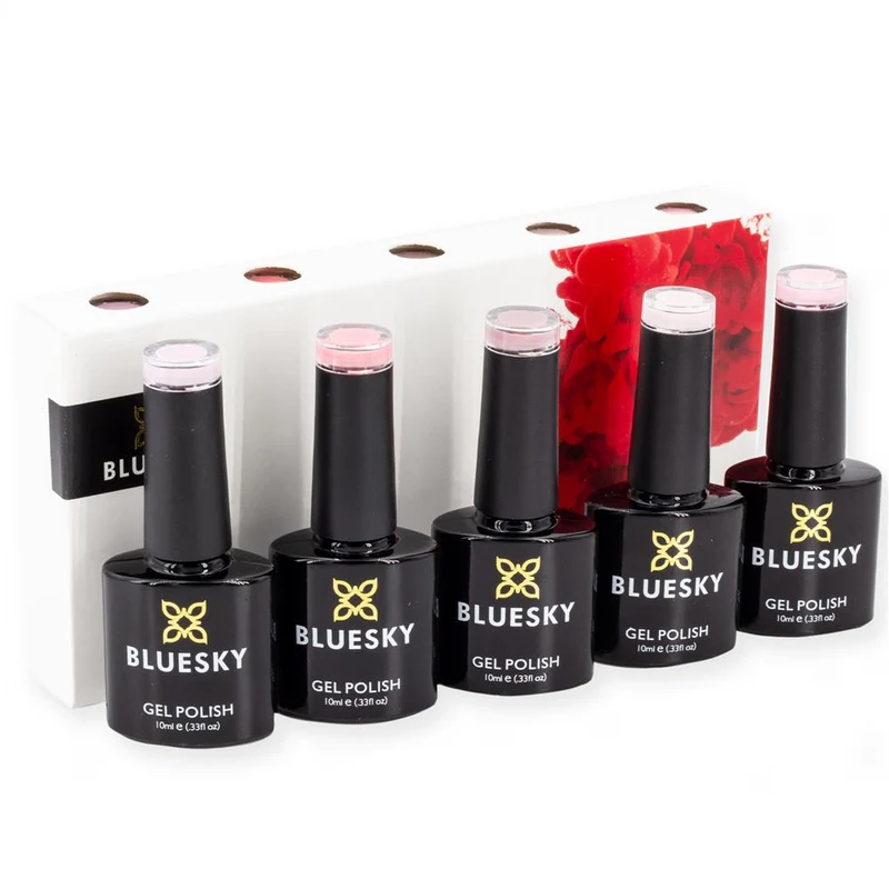 BLUESKY Rosy Rose Set: 5 UV Lacke zum Preis von 4