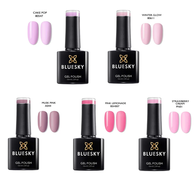 BLUESKY Rosy Rose Set: 5 UV Lacke zum Preis von 4