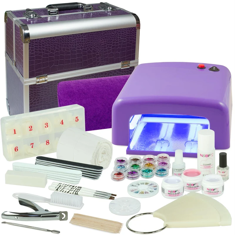 Mobiles Nagelstudio Starter Set Lila Croco Design