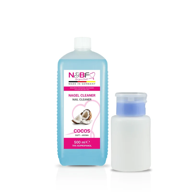 Nagel Cleaner Kokosnuss Duft 500ml+Dispenser Pumpflasche 150ml
