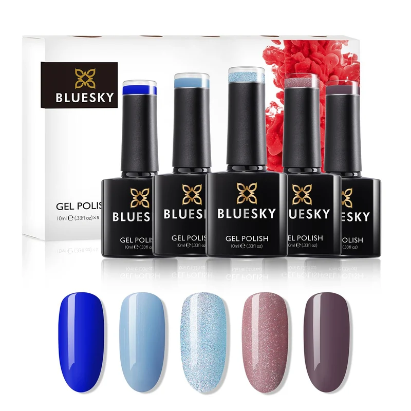 BLUESKY Chillout Set: 5 UV Lacke zum Preis von 4