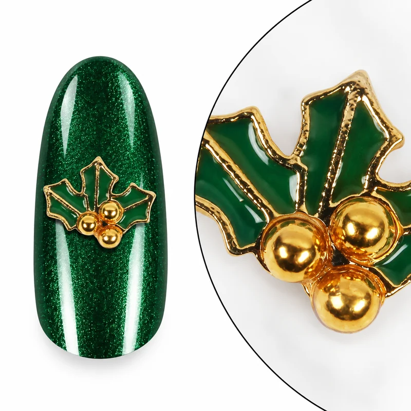 Nail Charm Misteln grün