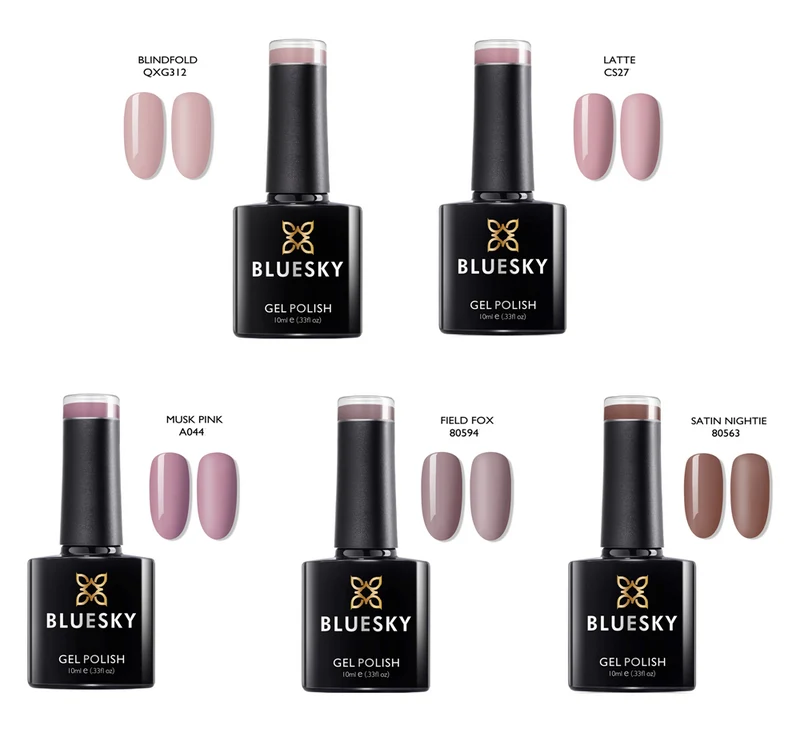 BLUESKY Natural Nude Set: 5 UV Lacke zum Preis von 4