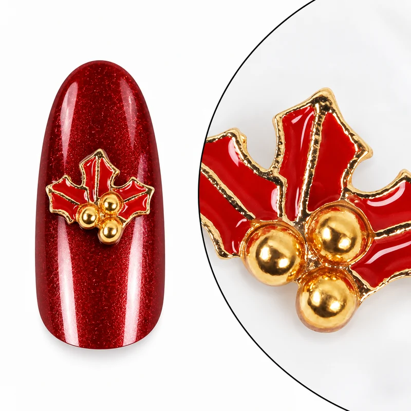 Nail Charm Misteln rot
