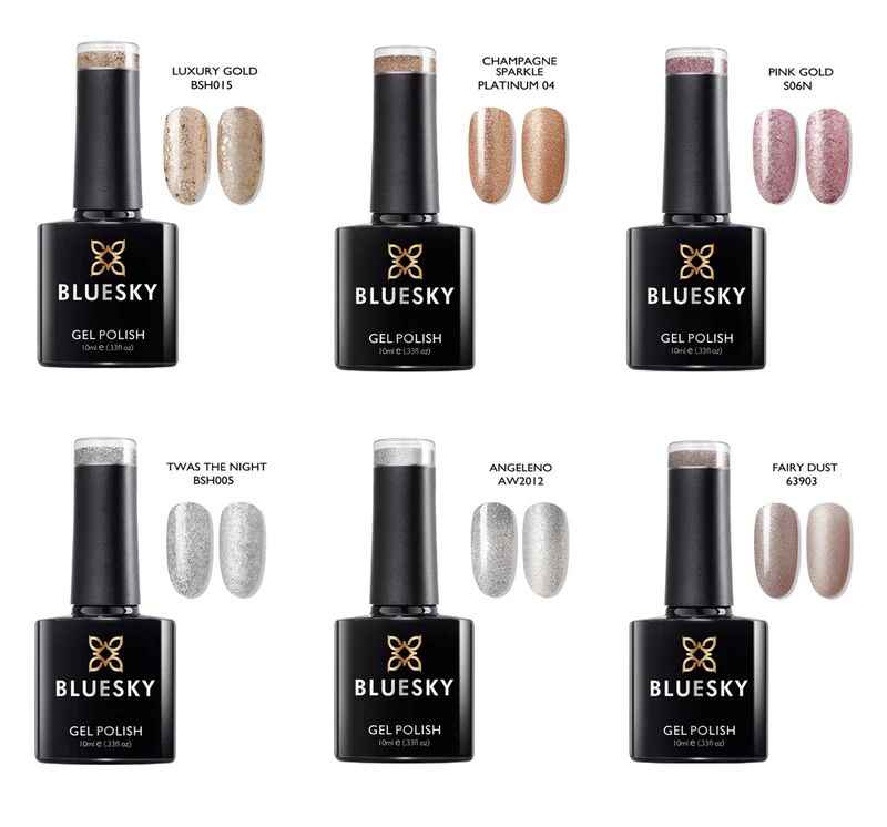 BLUESKY Glamerous Glitter Set: 6 UV Lacke zum Preis von 5