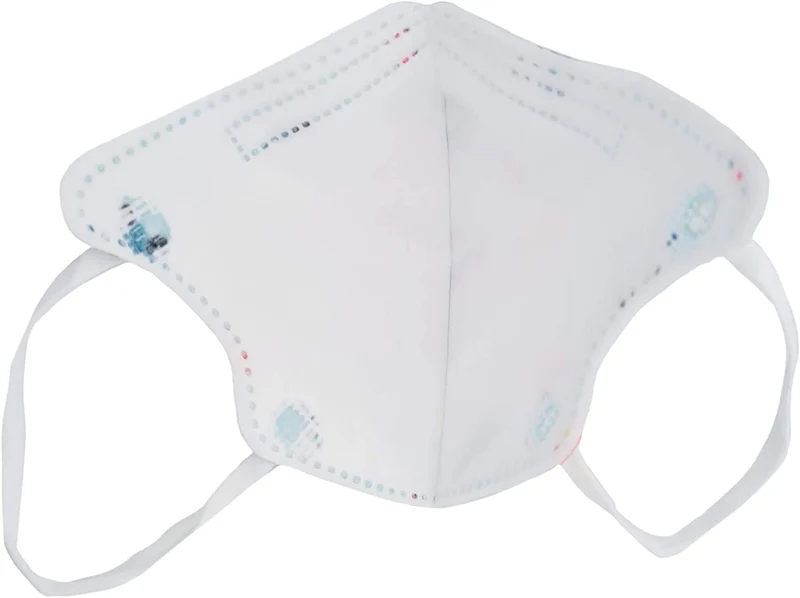 5er Set Mundmasken für Kinder Gesichtsmasken 4-lagig Maske (1x Blau, 4x Weiss)