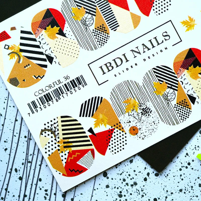 IBDI Abstract nail decals / sliders #Colorful 36