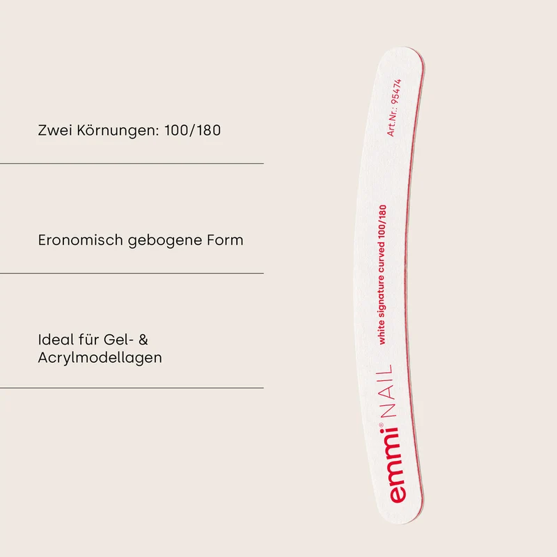 Ergonomicfeile white curved signature 100/180 (50er Pack)