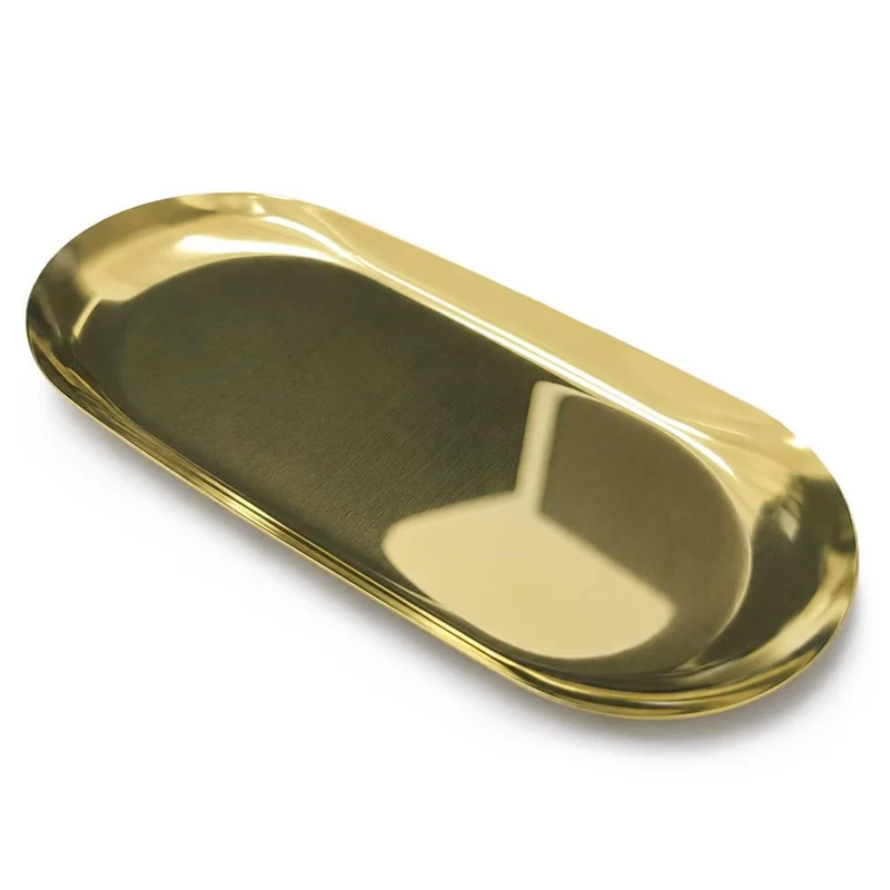 Metall-Instrumententablett – oval, Gold