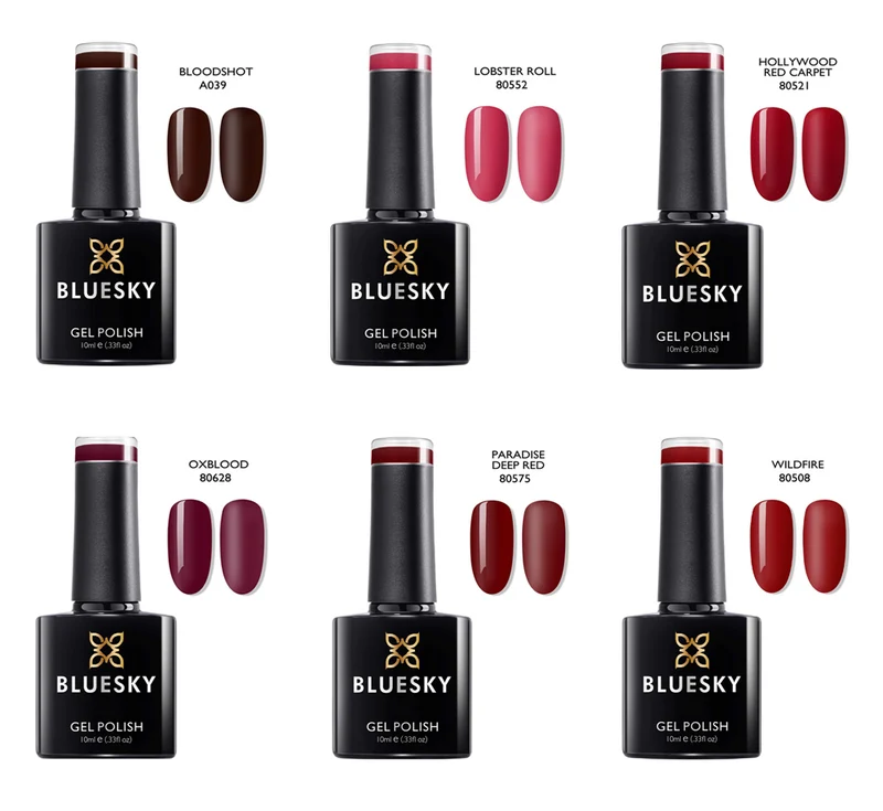 BLUESKY Ruby Red Set: 6 UV Lacke zum Preis von 5