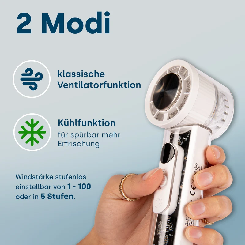 emmi-Air Handventilator mit Ultraschall-Kühlfunktion