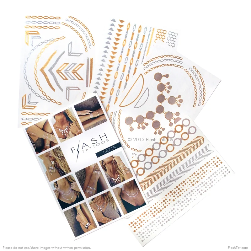 FLASH TATTO Lena - Die beliebten Gold Tattoos der Stars aus USA