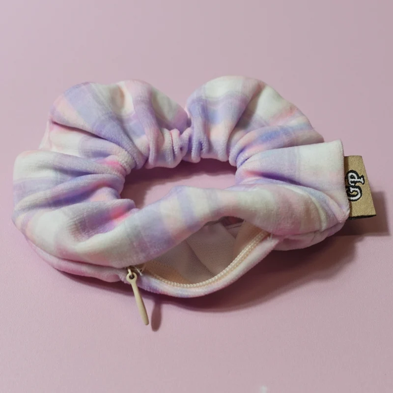 Safety Zip Scrunchie - Perfect for storing house key, medication, money, locker key....
