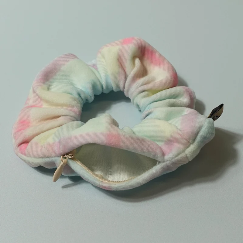 Safety Zip Scrunchie - Perfect for storing house key, medication, money, locker key....