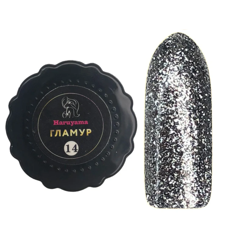 Haruyama silver glitter gel nail polish "glamour" 14