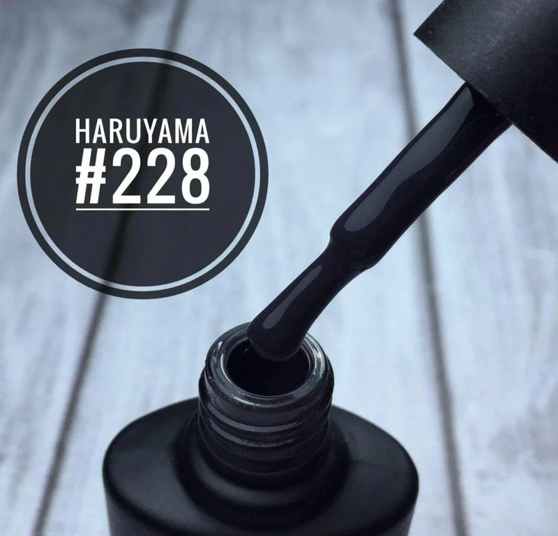 Haruyama Graphite Black gel nail polish 228